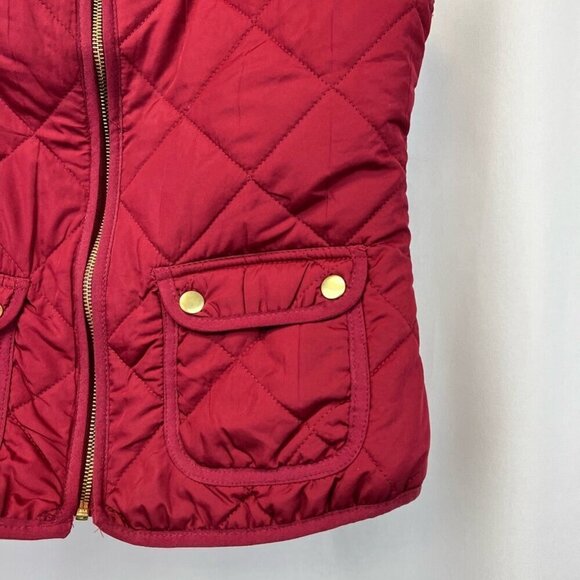 Love Tree Womens Vest Burgundy Waist Length Full Zip Pockets Mock Neck Lined S - Picture 7 of 10